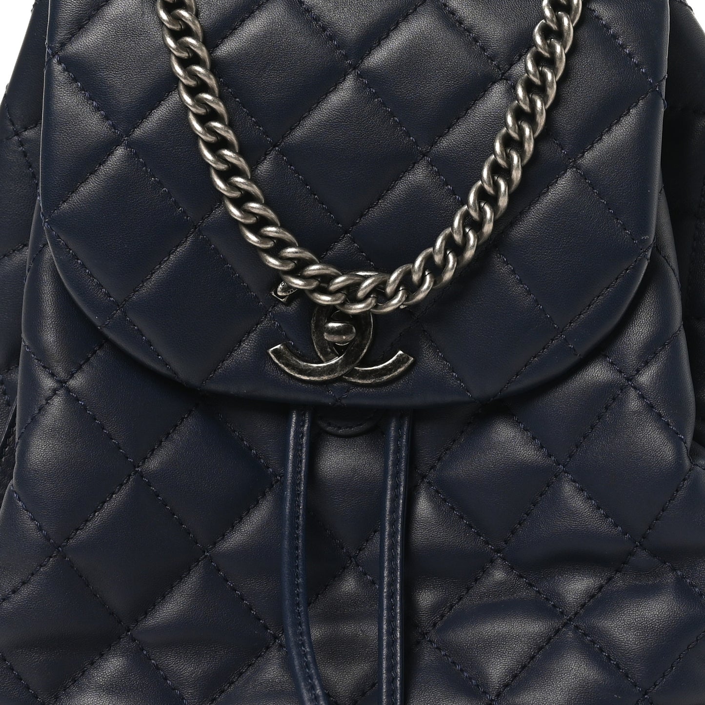 Lambskin Quilted Daily Supple Backpack Blue
