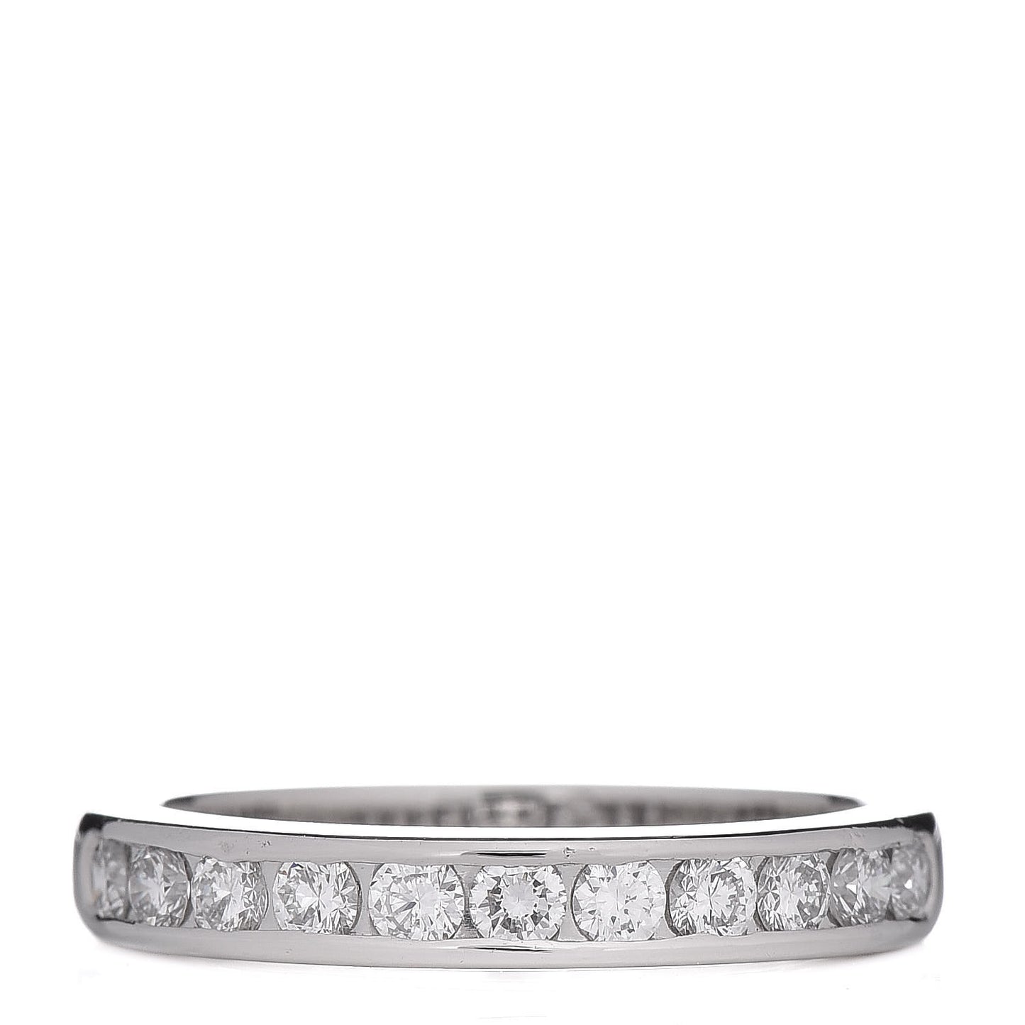 Platinum Diamond 3mm Half Circle Wedding Band Ring 50 5.5
