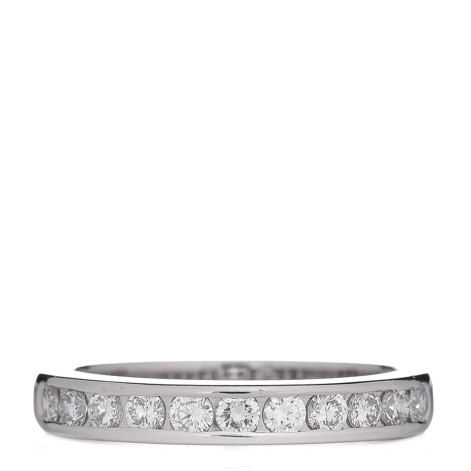 Tiffany Platinum Diamond 3mm Half Circle Wedding Band Ring 50 5.5 1 of 6