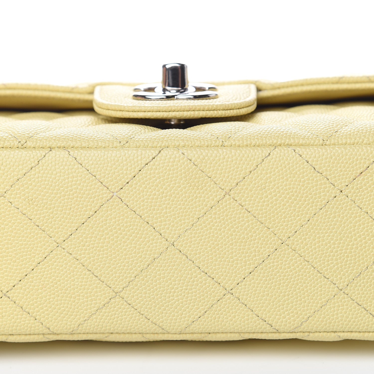 Chanel Caviar Quilted Mini Rectangular Flap Light Yellow 13 of 18