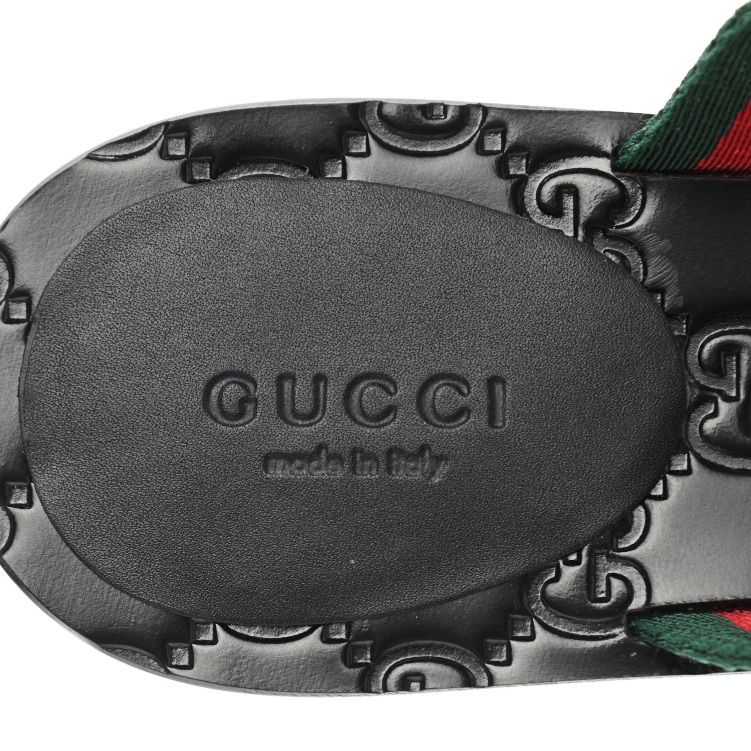 Gucci Nylon Guccissima Web Womens Thong Sandals 35 Green Red Black 7 of 8