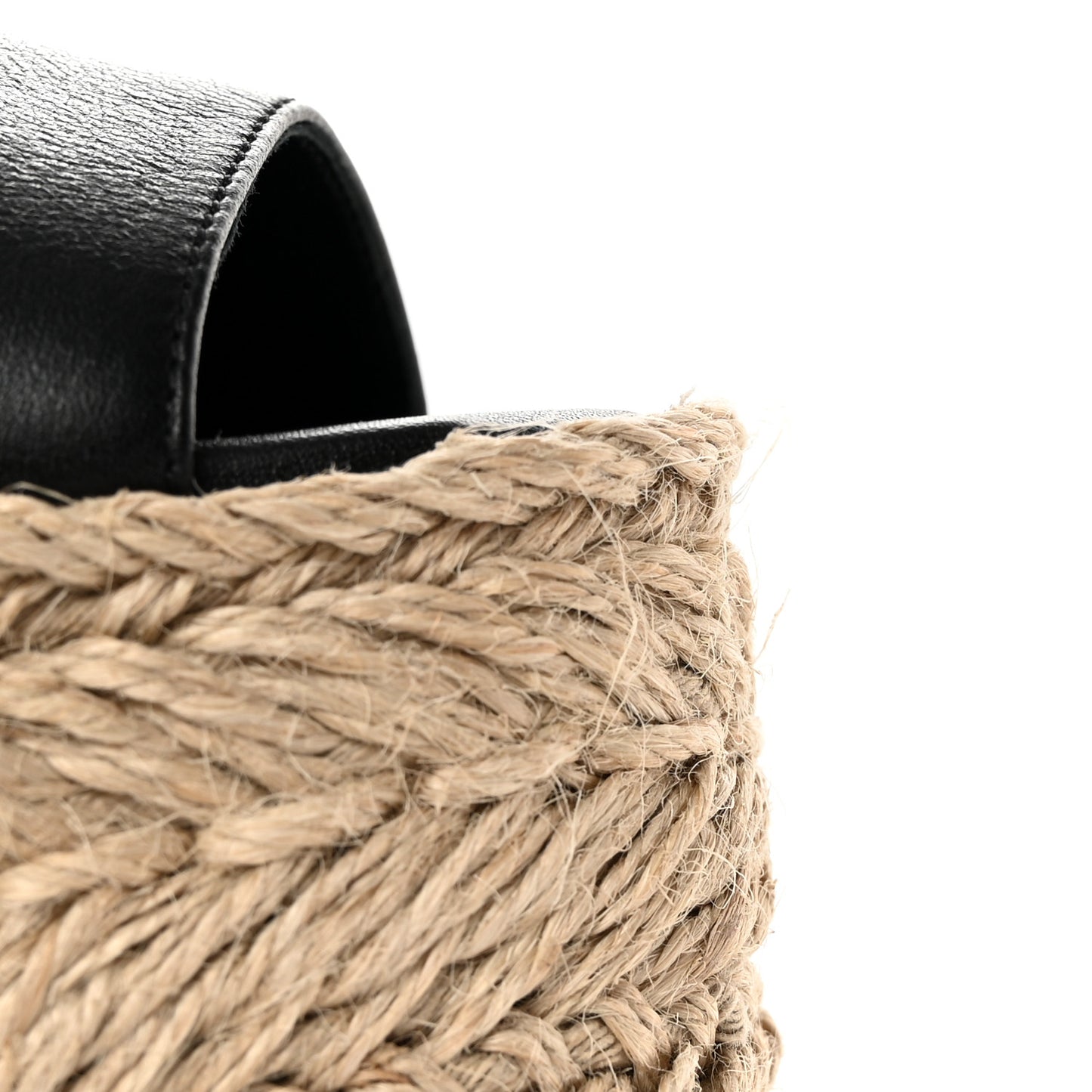 Calfskin Ariella Zeppa 130 Espadrille Sandals 37 Black Naturel