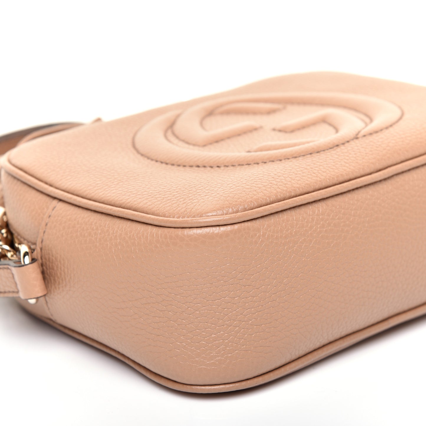 Pebbled Calfskin Small Soho Disco Bag Rose Beige