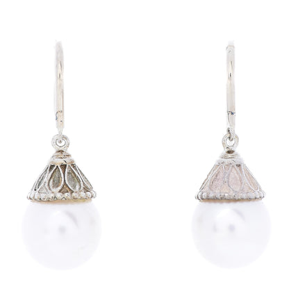 Tiffany Sterling Silver Pearl Ziegfeld Earrings 1 of 6