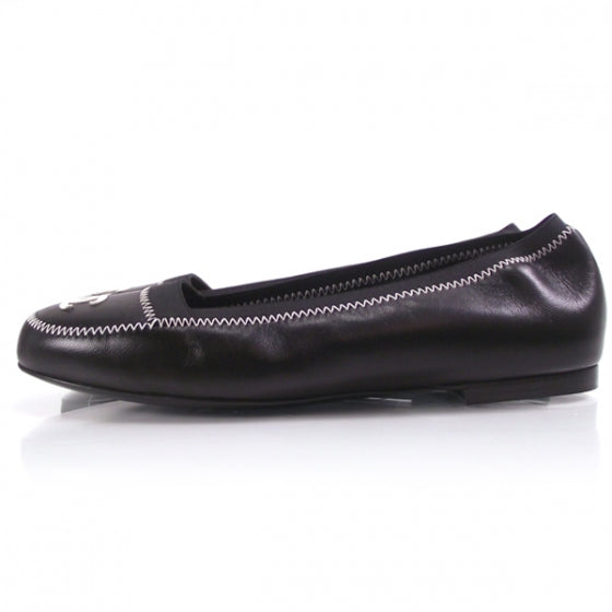 Leather Loafers Black / White