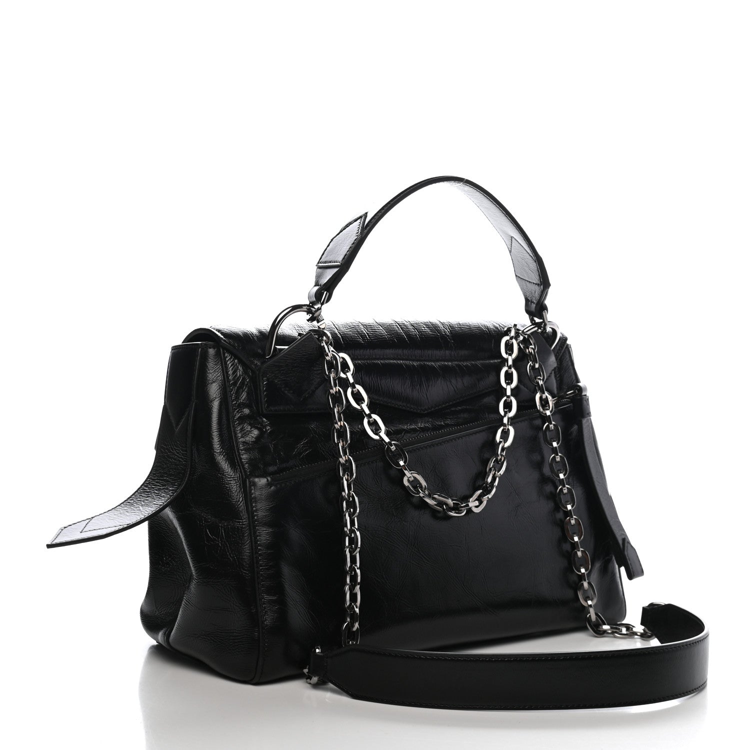 Givenchy Creased Patent Calfskin Medium ID Flap Black 2 of 7