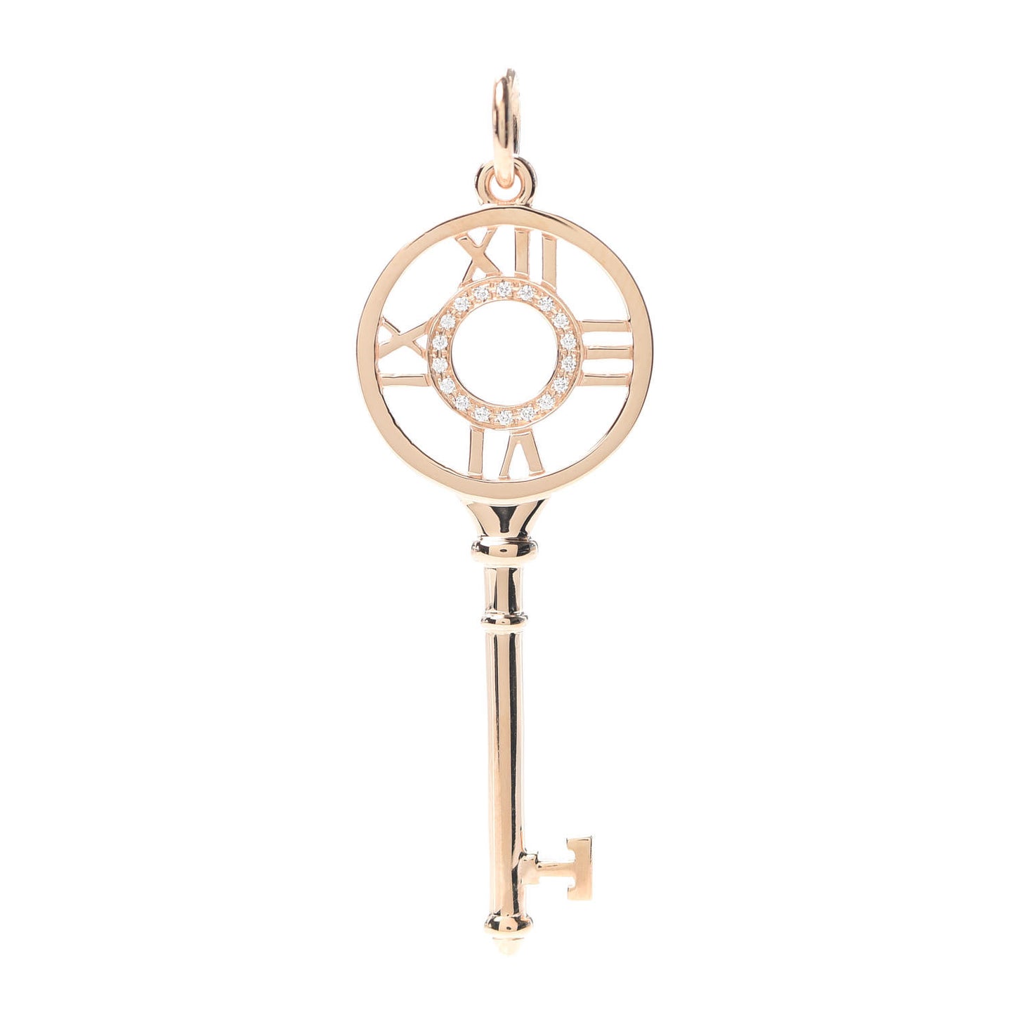 18K Rose Gold Diamond Atlas Key Pendant