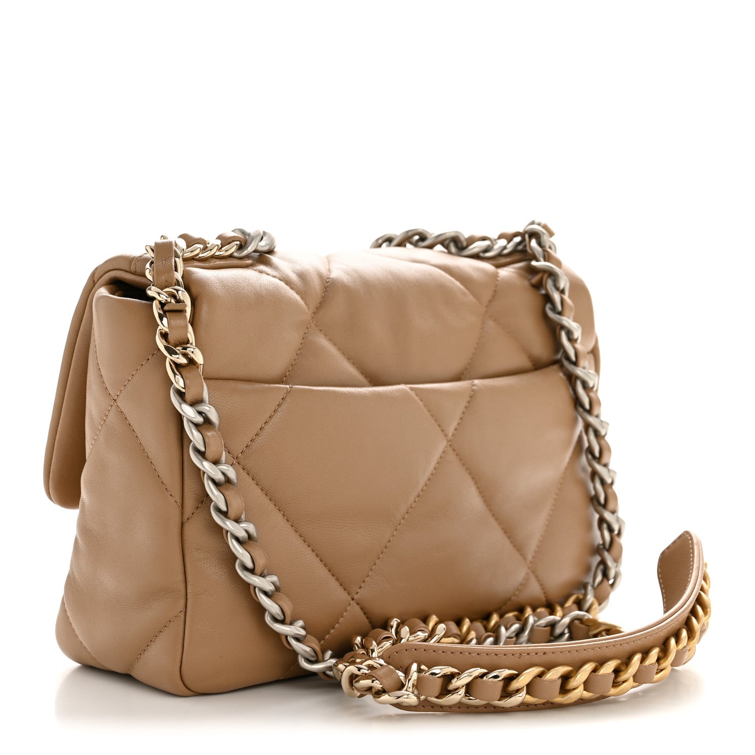 Chanel Lambskin Quilted Medium Chanel 19 Flap Beige 3 of 13
