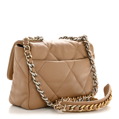 Chanel Lambskin Quilted Medium Chanel 19 Flap Beige 3 of 13