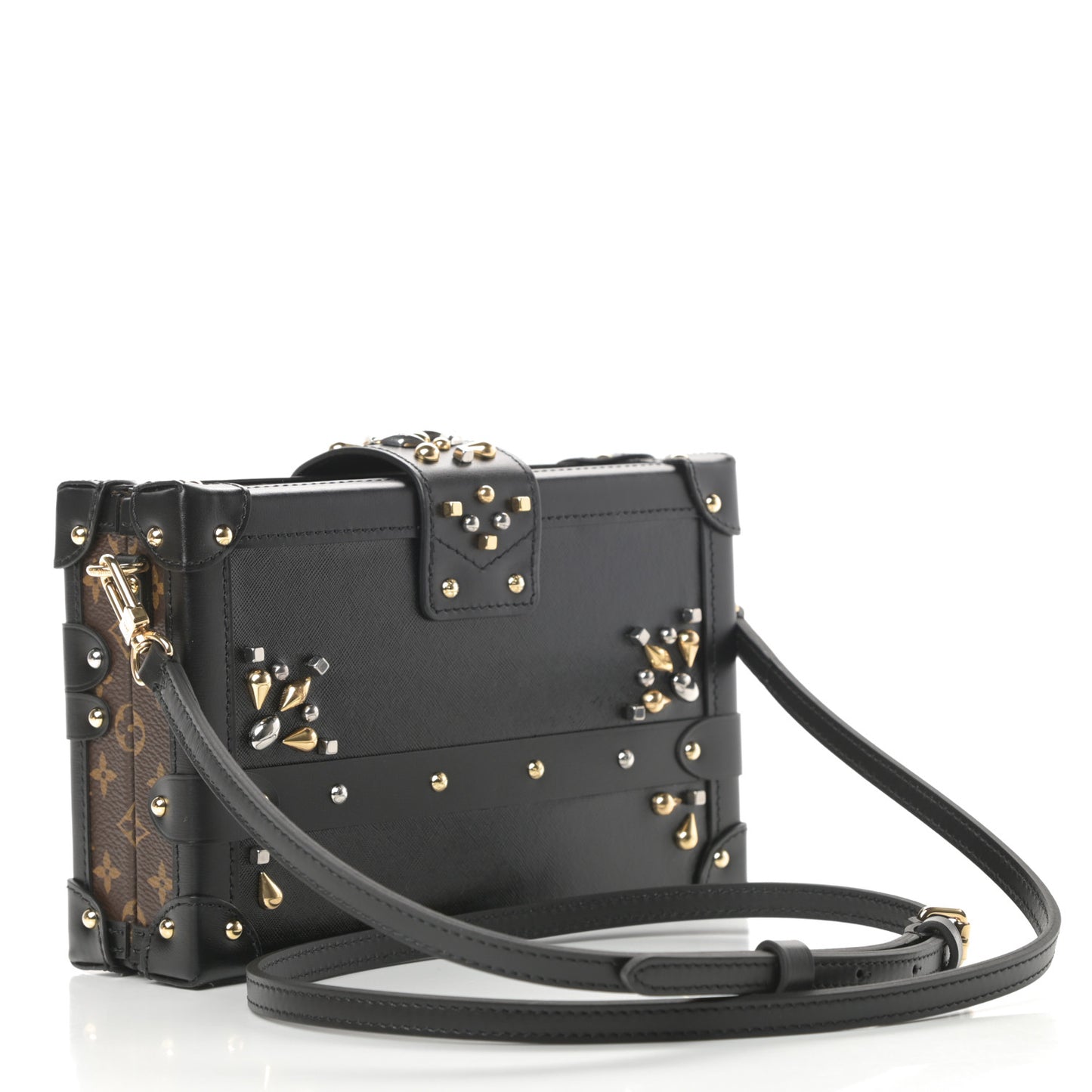 Monogram Taiga Studded Petite Malle Black