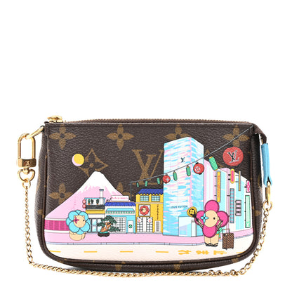 Louis Vuitton Monogram 2022 Christmas Animation Tokyo Mini Pochette Accessories Blue 1 of 8