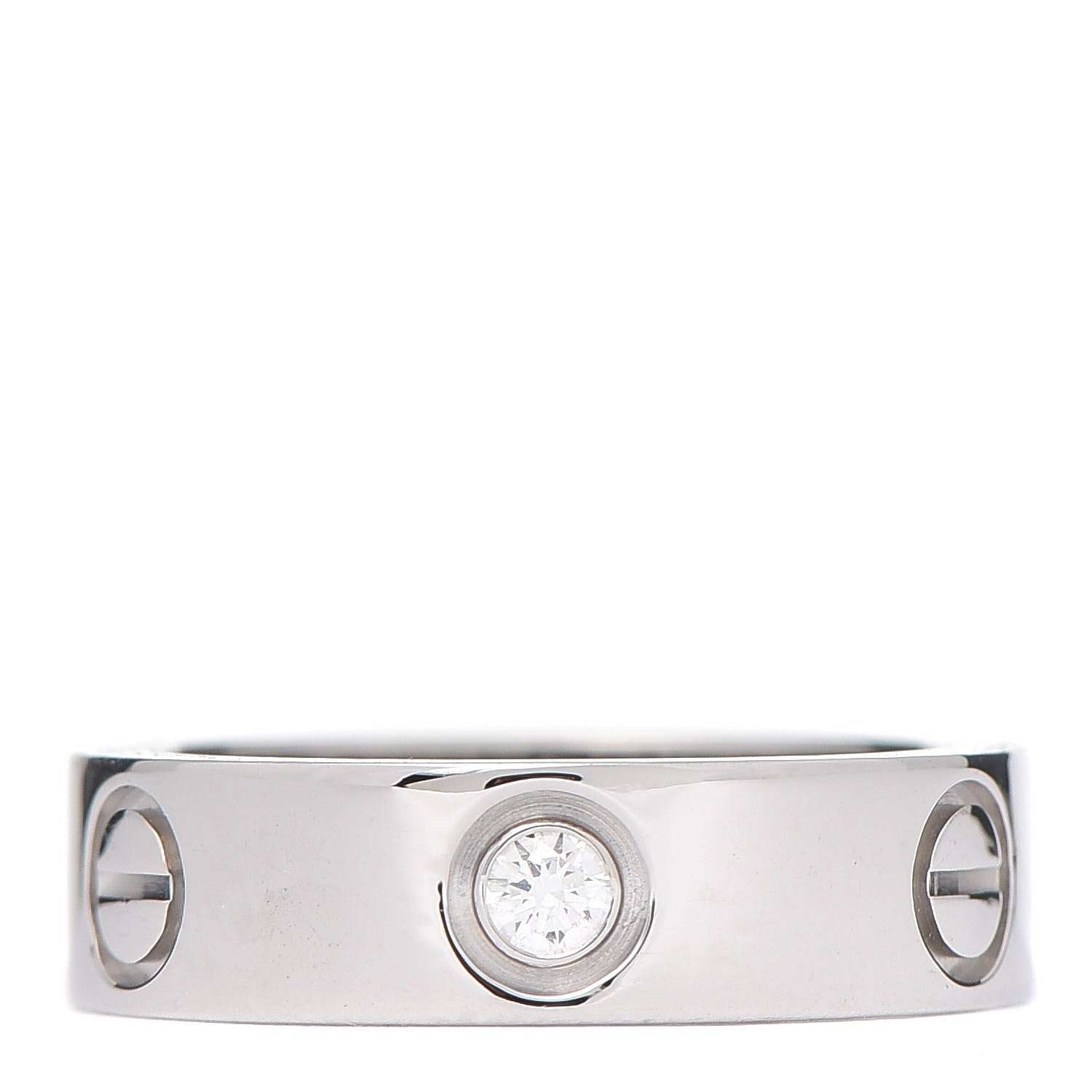 Cartier 18K White Gold 3 Diamond 5.5mm LOVE Ring 52 6 3 of 6