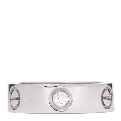 Cartier 18K White Gold 3 Diamond 5.5mm LOVE Ring 52 6 3 of 6