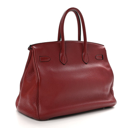 Hermes Taurillon Clemence Birkin 35 Rouge Garance 2 of 9