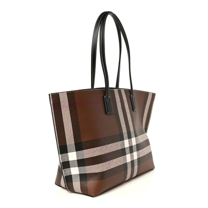 Burberry E-Canvas Check Medium Soft TB Tote Dark Birch Brown Dark Birch Brown 3 of 11