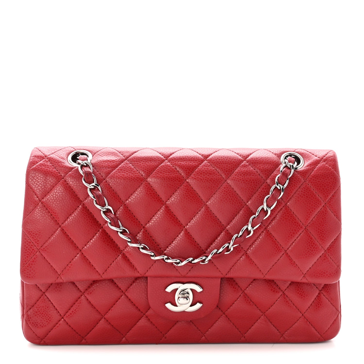 Chanel Caviar Quilted Medium Double Flap Red 1 of 11