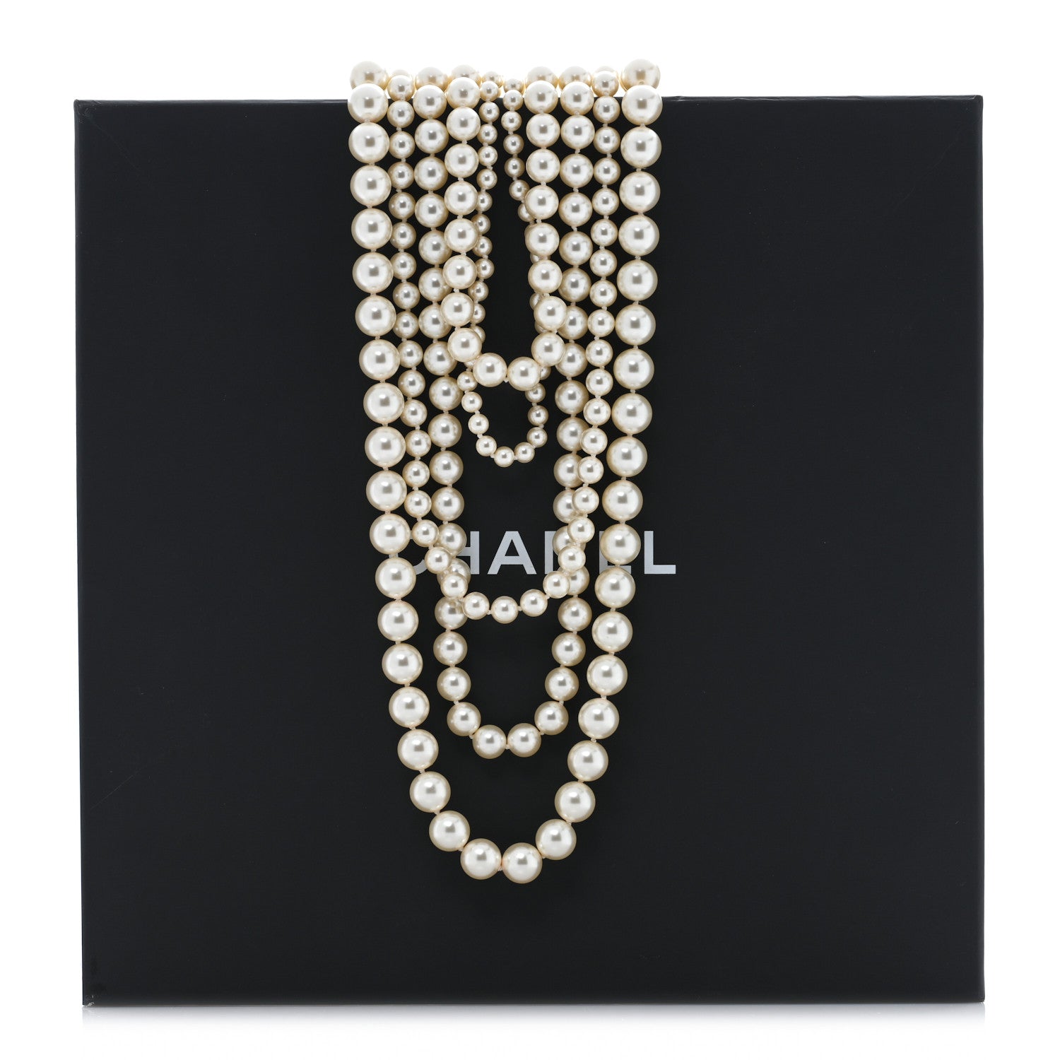 Chanel Graduated Pearl Multi Strand Choker Necklace White Gold 6 of 6