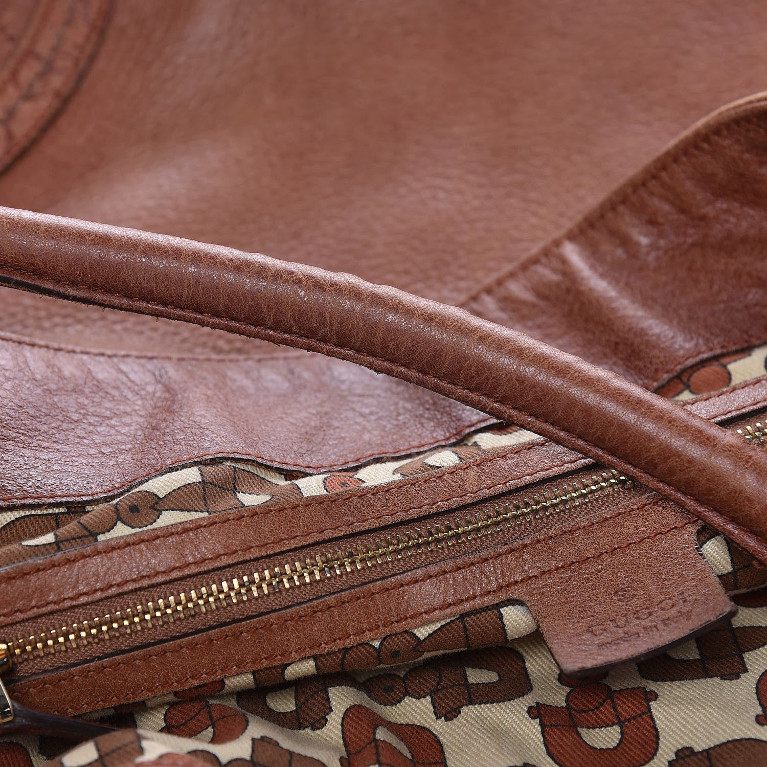 Gucci Calfskin Guccissima Trim Large Signoria Hobo Brown 13 of 19