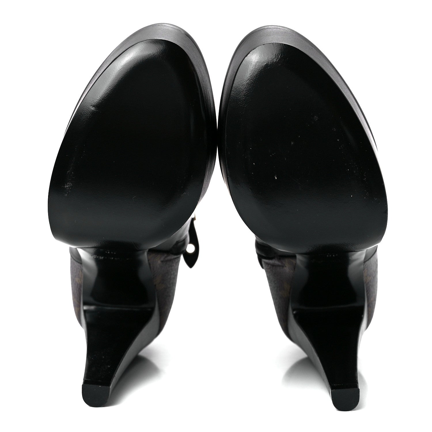Louis Vuitton Calfskin Monogram Afterglow Platform Ankle Boots 38 Black 5 of 8