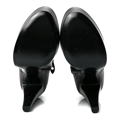 Louis Vuitton Calfskin Monogram Afterglow Platform Ankle Boots 38 Black 5 of 8