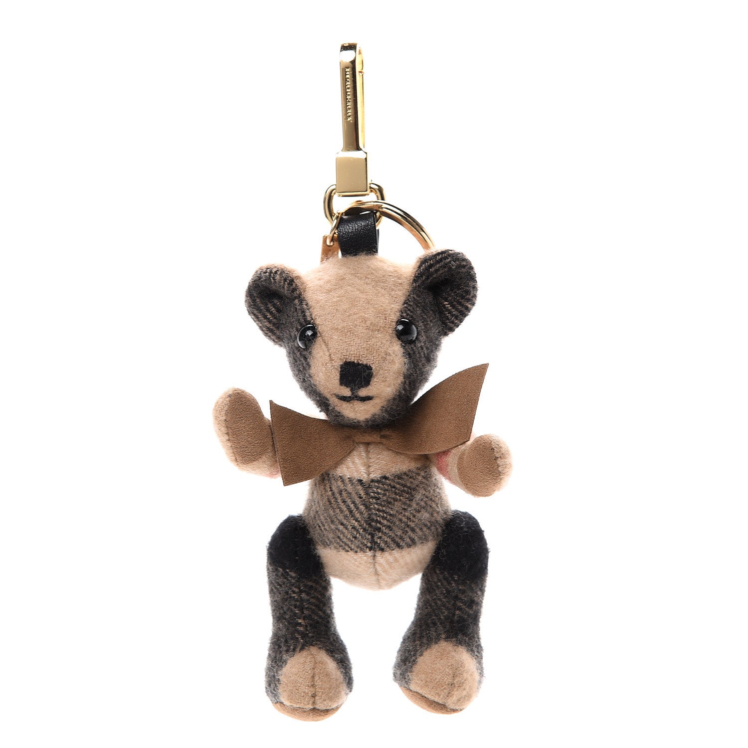 Burberry Cashmere Vintage Check Thomas Bear Bag Charm Camel 1 of 3