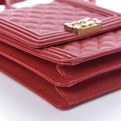 Chanel Caviar Quilted North South Boy Flap Red 9 of 10