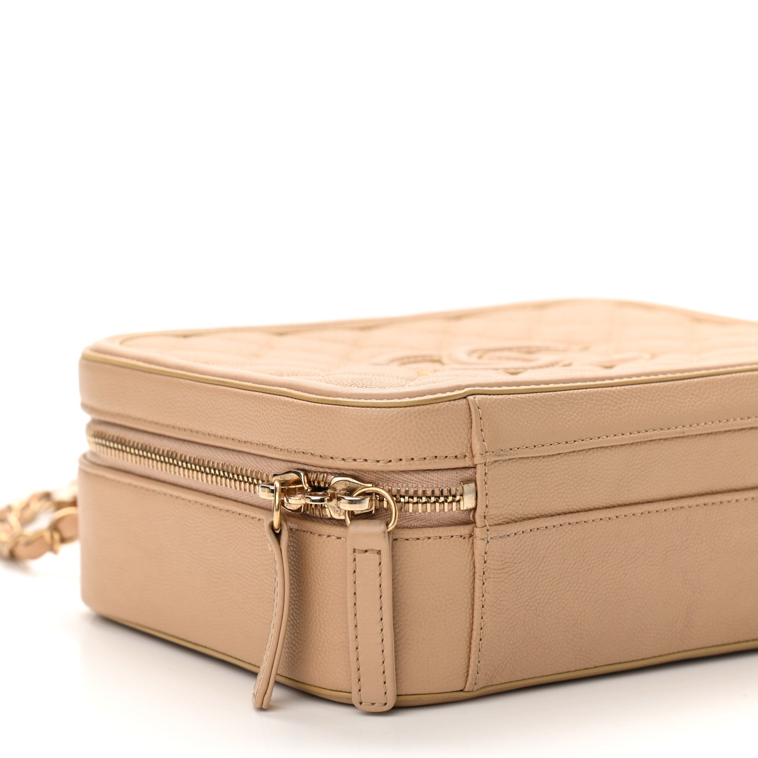 Chanel Caviar Quilted Medium CC Filigree Vanity Case Beige 5 of 13
