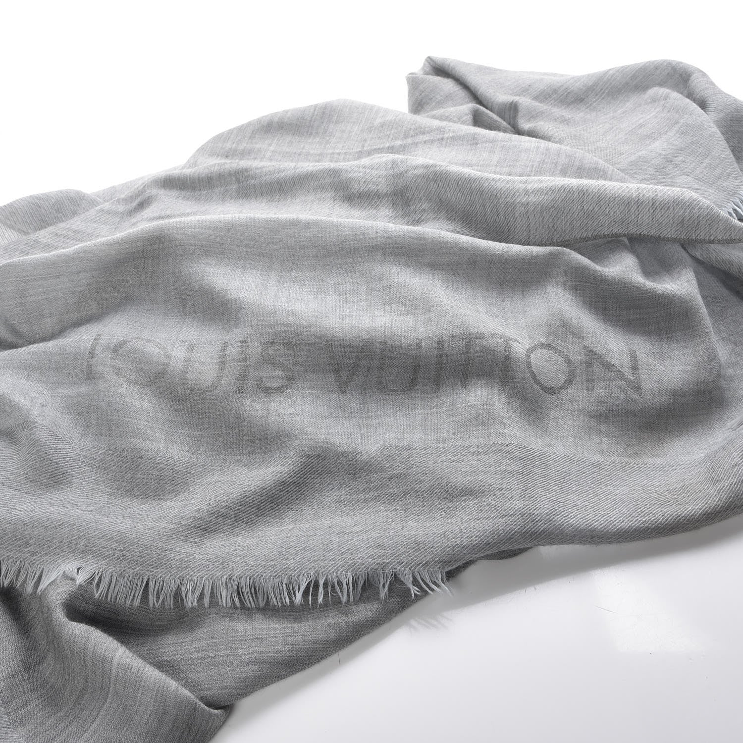 Louis Vuitton Woven Cashmere Travel Shawl Grey 4 of 4