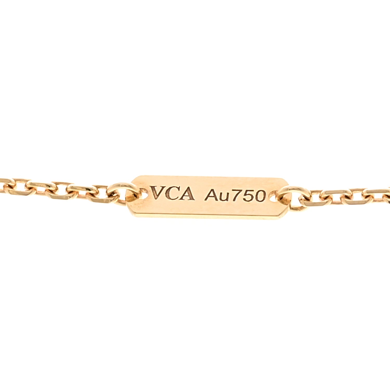 Van Cleef & Arpels 18K Yellow Gold Mother of Pearl Vintage Alhambra Pendant Necklace 5 of 6