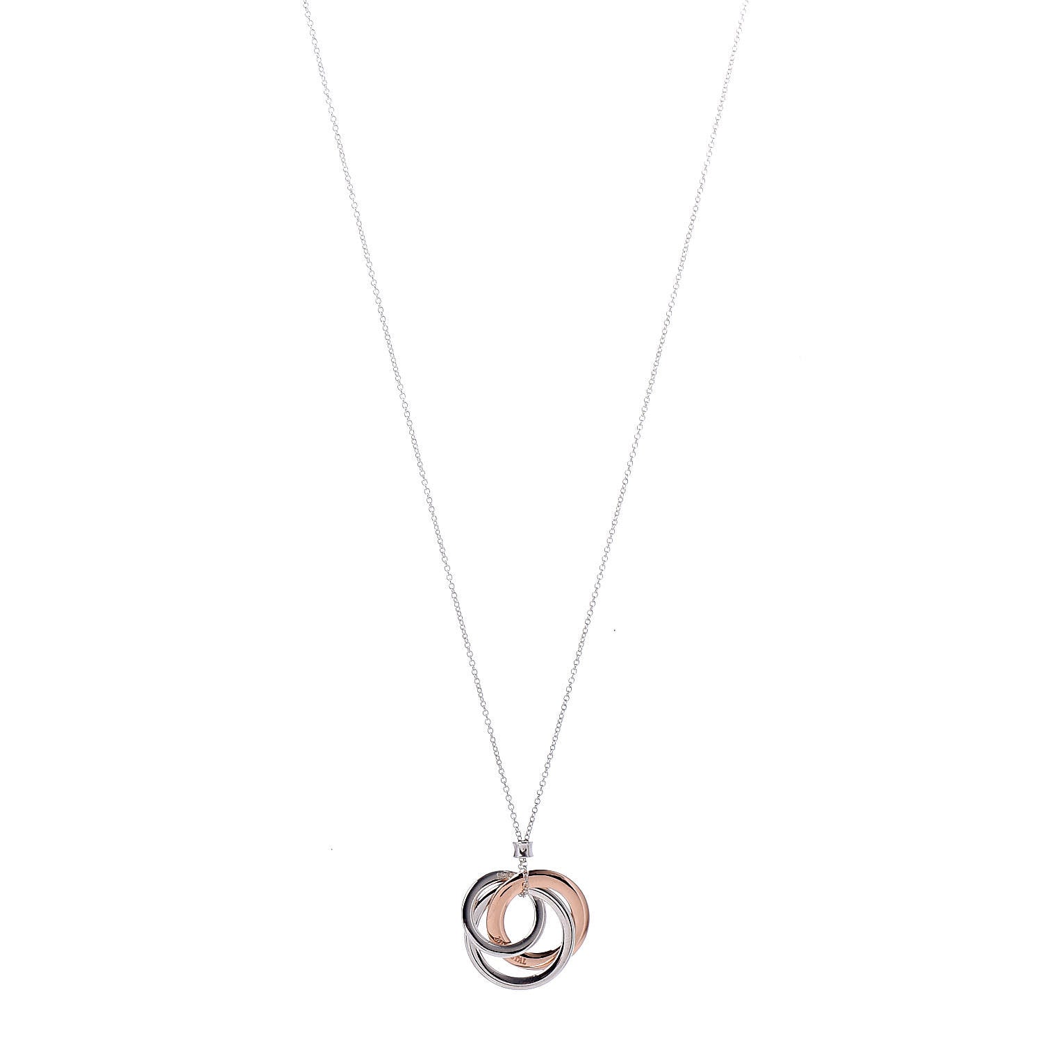 Tiffany Sterling Silver Rubedo 1837 Circles Pendant Necklace 1 of 7