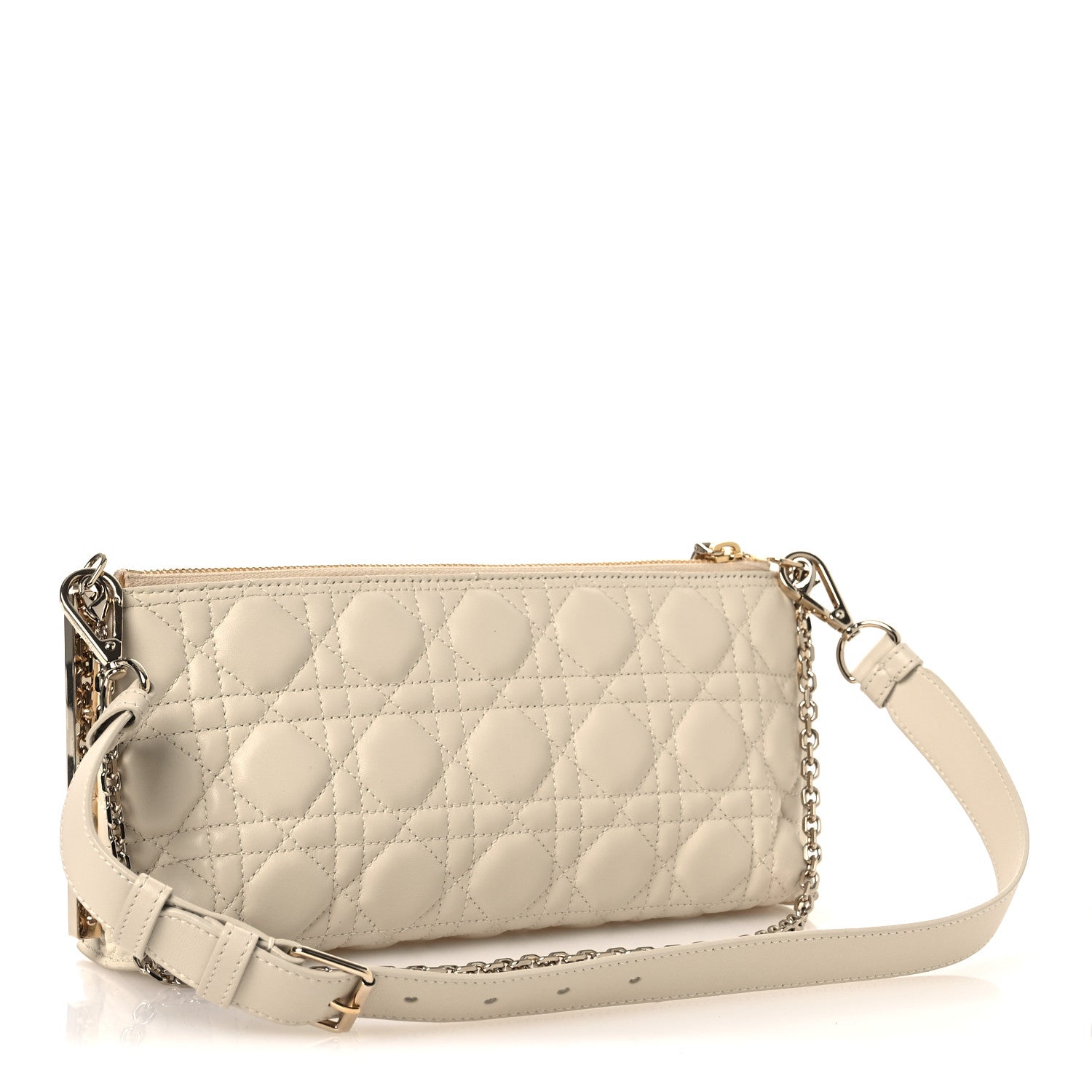 Christian Dior Lambskin Cannage Dior Club Bag  Dusty Ivory 3 of 10