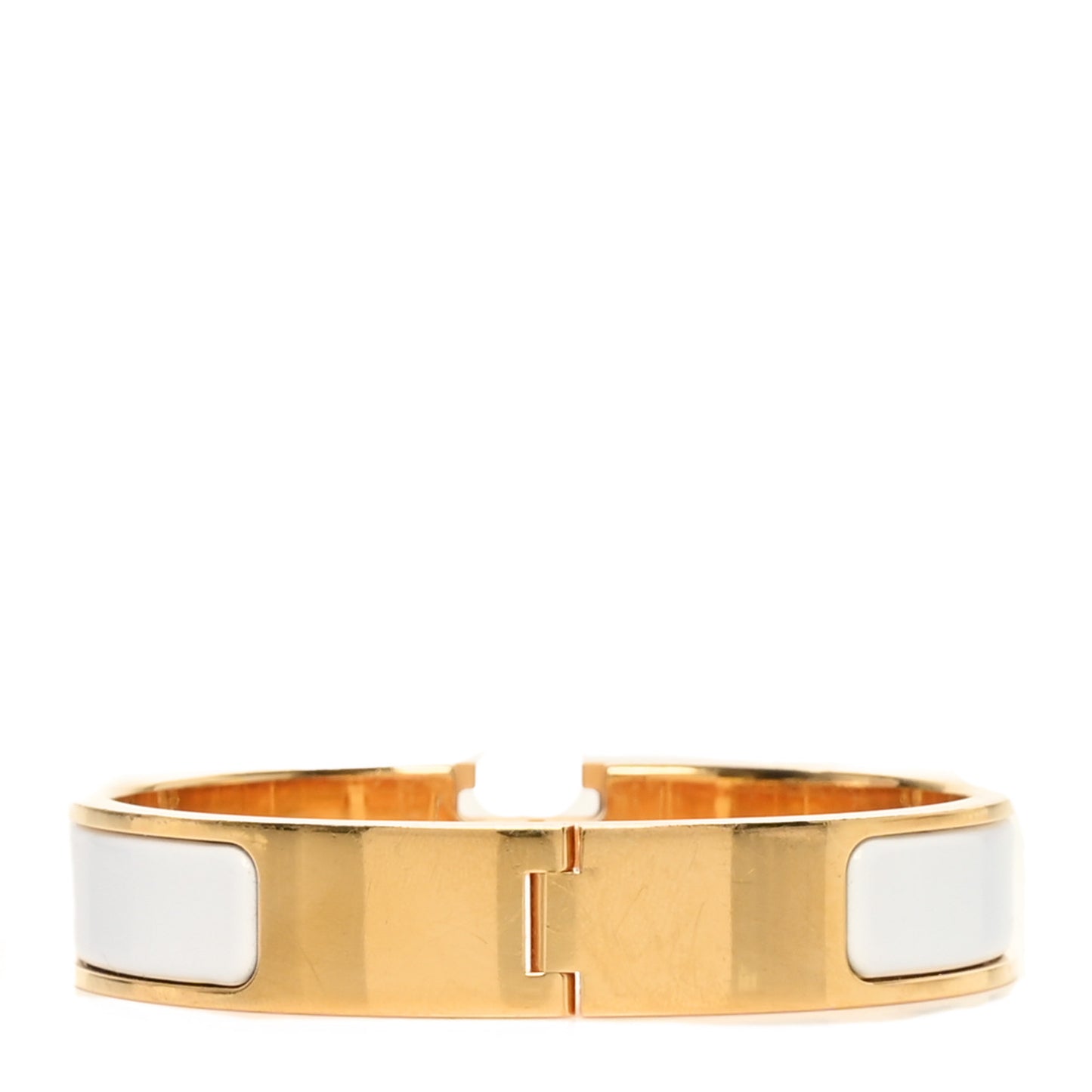 Enamel Narrow Clic Clac H Bracelet PM White