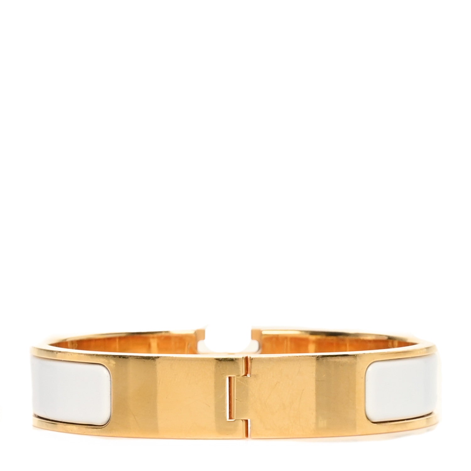 Hermes Enamel Narrow Clic Clac H Bracelet PM White 3 of 4