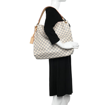 Louis Vuitton Damier Azur Graceful MM Rose Ballerine 2 of 10