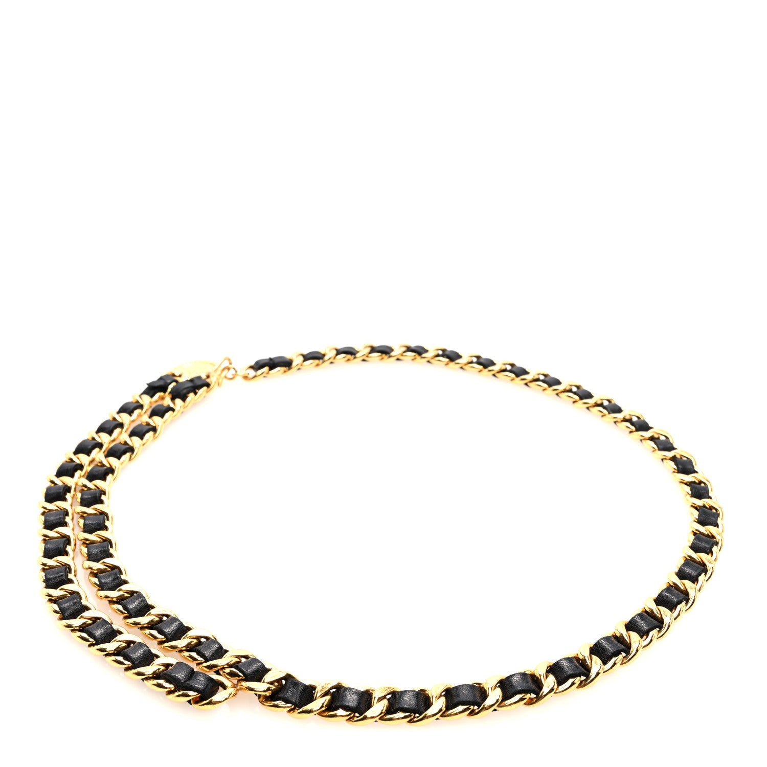 Chanel Lambskin Chain CC Medallion Belt Black Gold 2 of 3