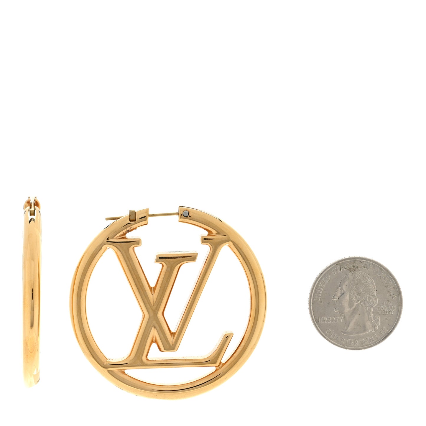 Metal Louise Hoop Earrings Gold