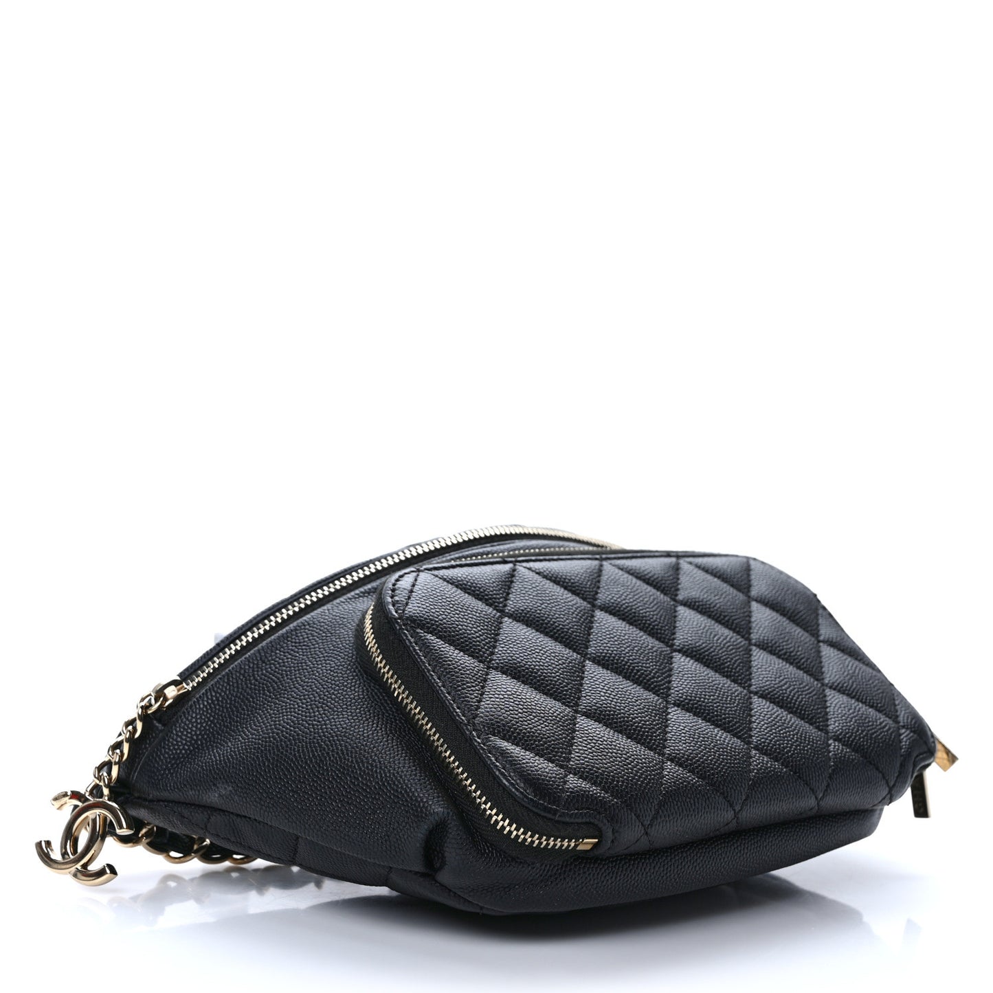Caviar Quilted Business Affinity Waist Belt Bag Black