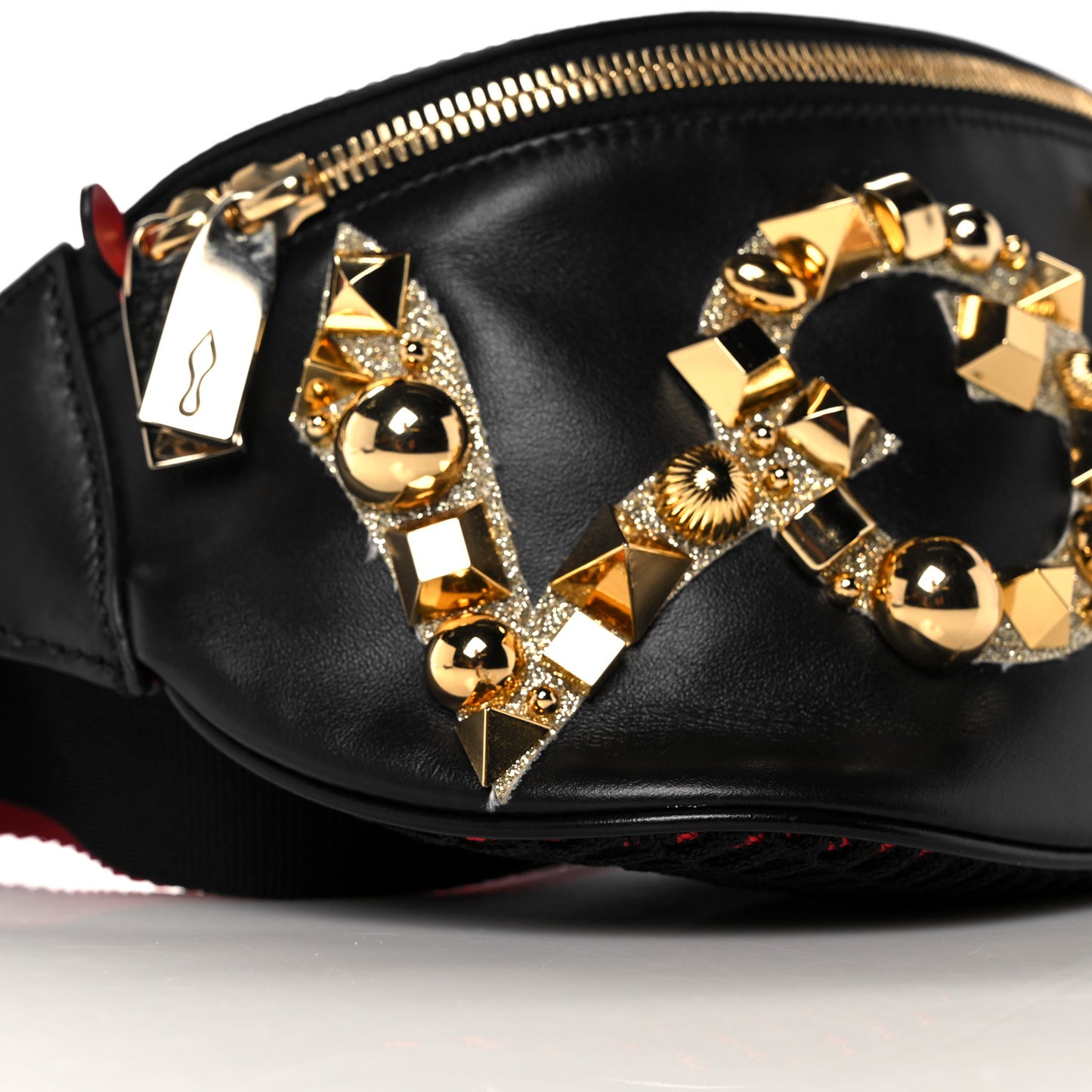 Calfskin Marie Jane Love Belt Bag Black Platine