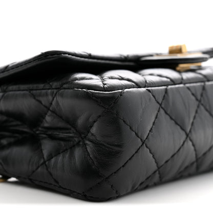 Chanel Aged Calfskin Quilted 2.55 Reissue Flap Belt Bag Clutch Black 9 of 11