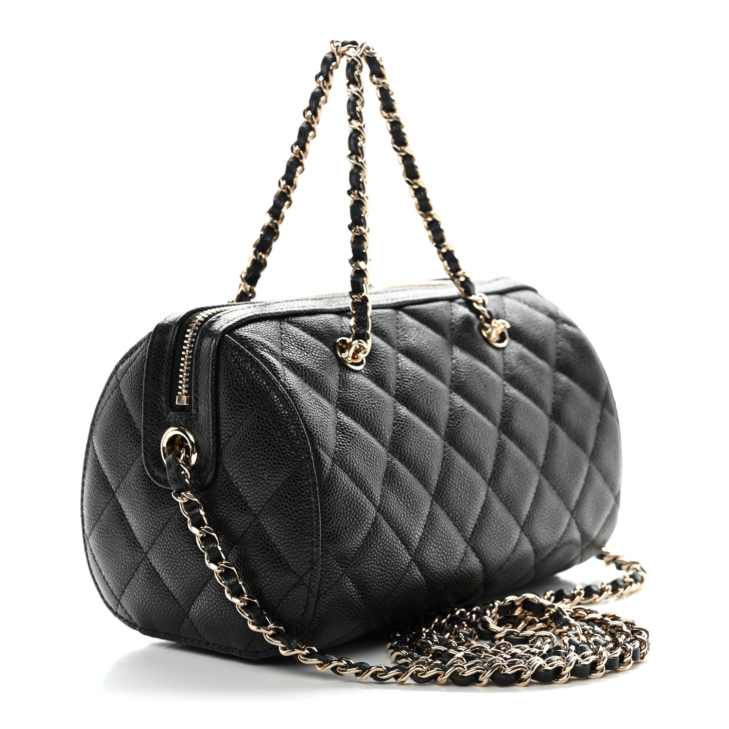Chanel Caviar Quilted Barrel Clutch With Chain  Black 3 of 11