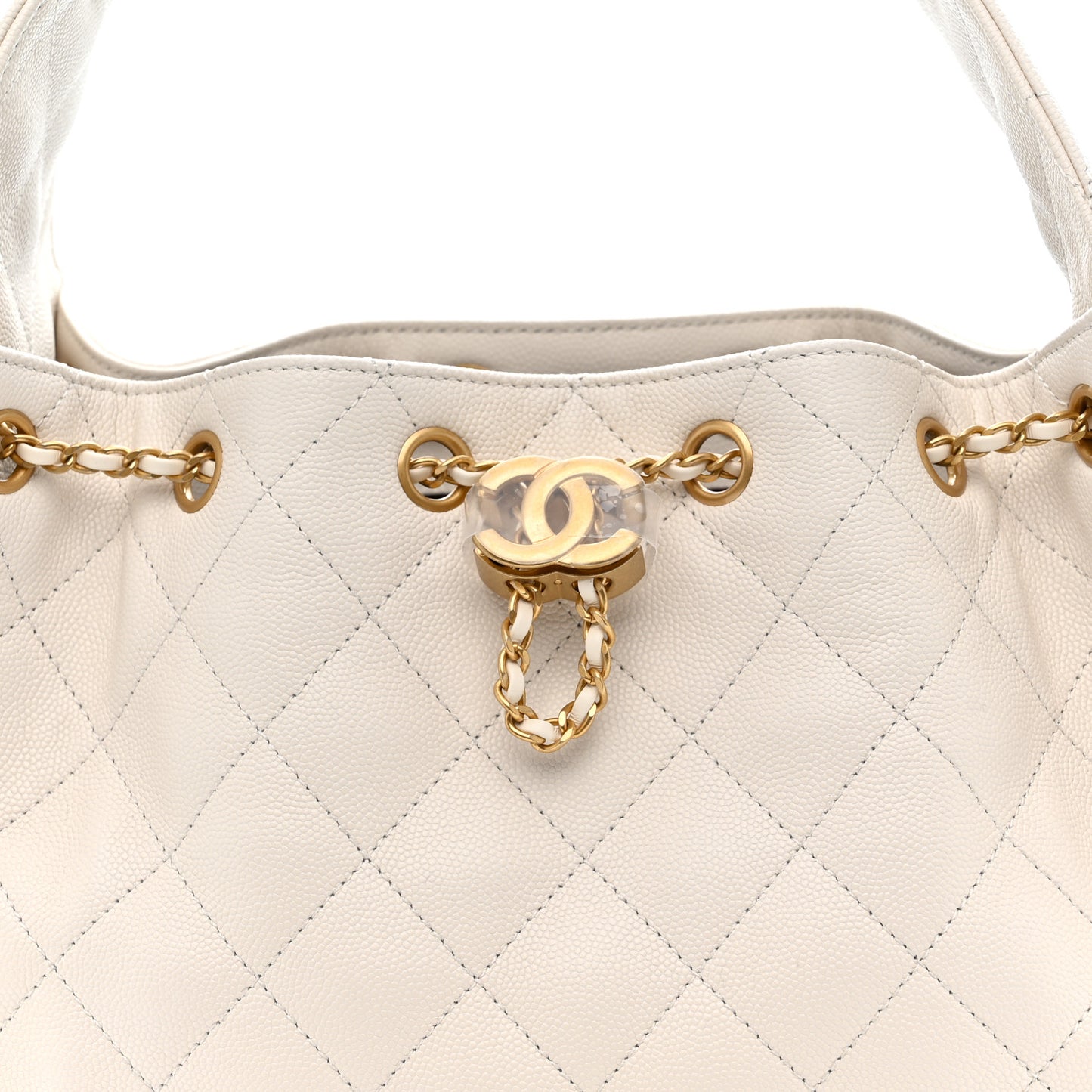 Caviar Quilted Small Chanel 25 Handbag White
