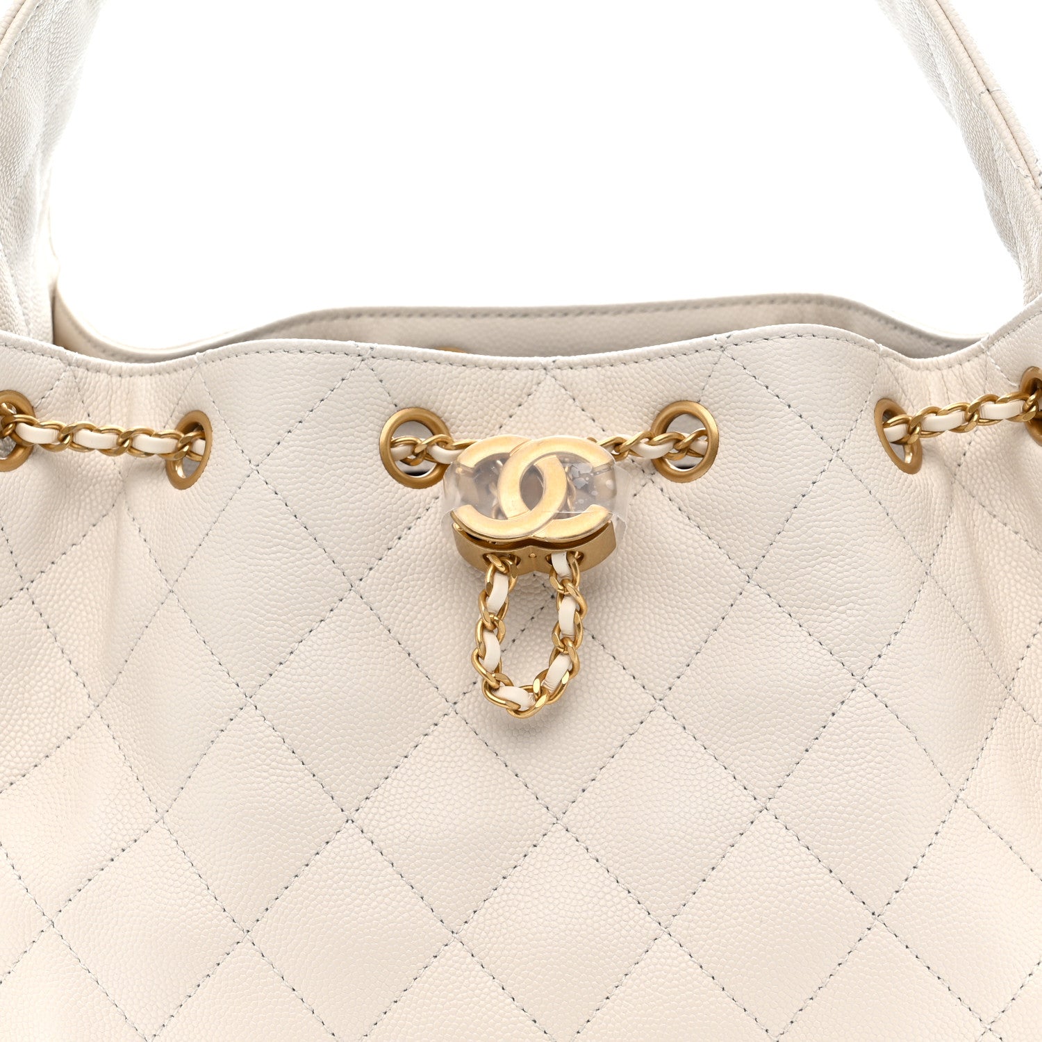 Chanel Caviar Quilted Small Chanel 25 Handbag White 8 of 11