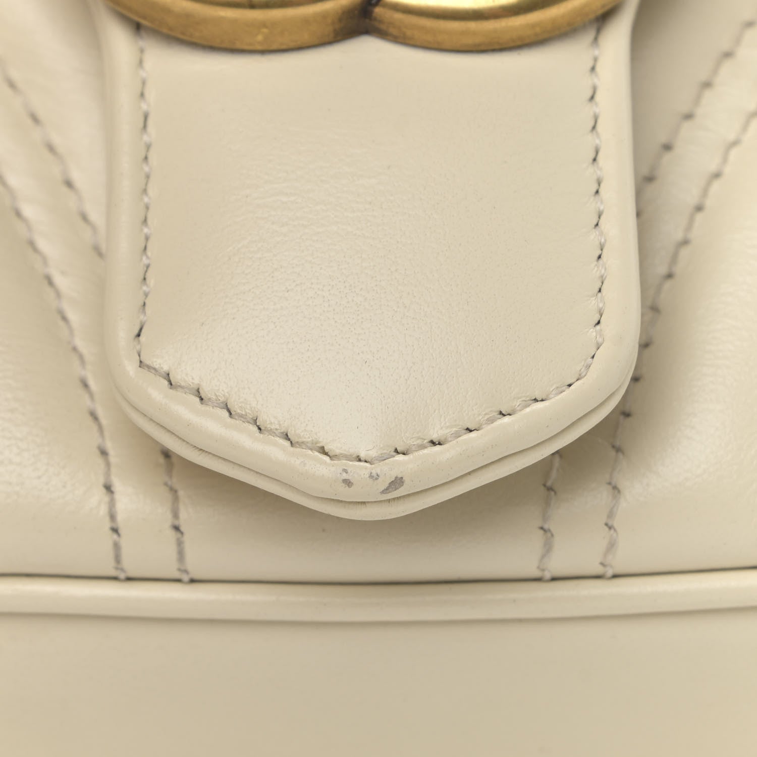Gucci Calfskin Matelasse Mini GG Marmont Shoulder Bag White 11 of 11