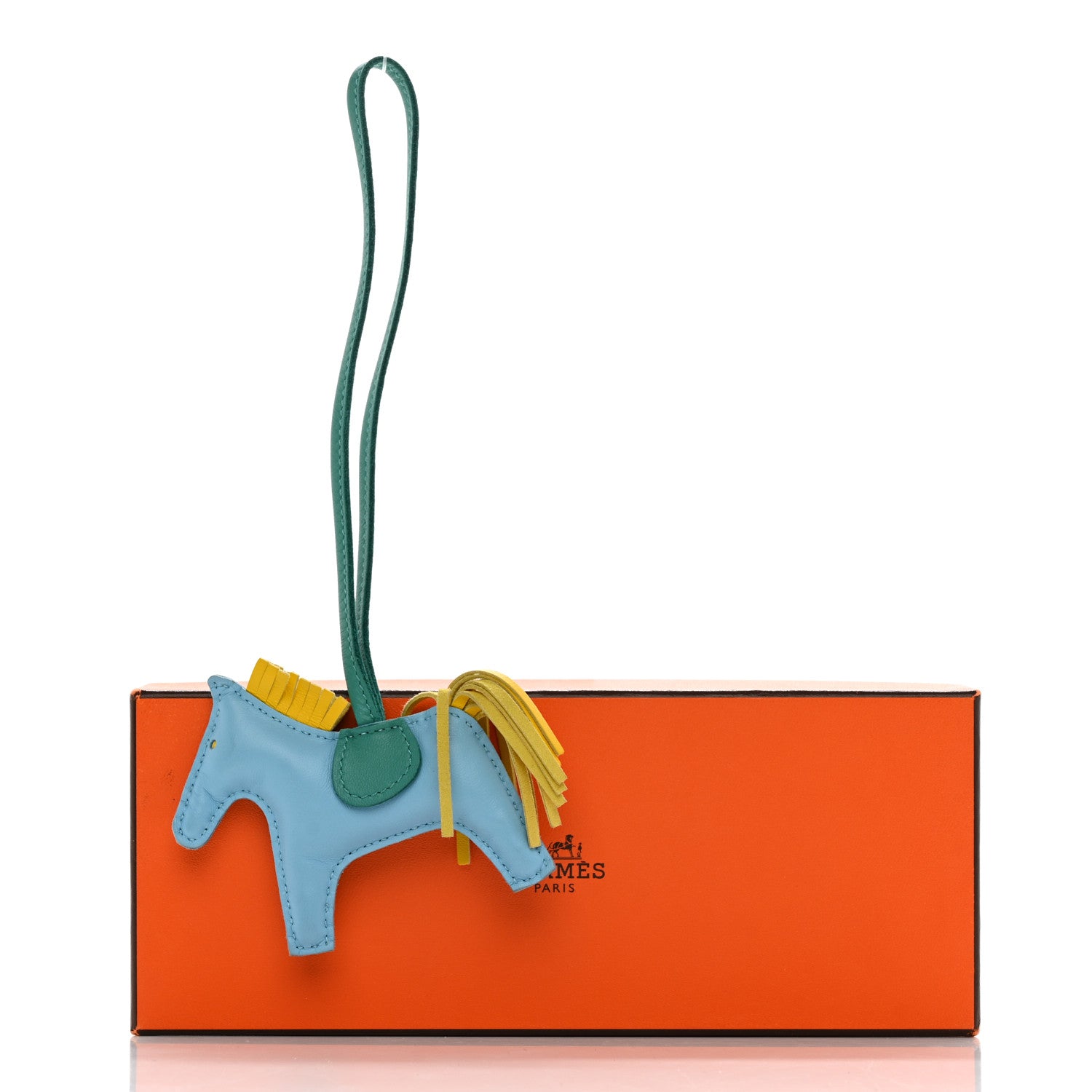 Hermes Milo Lambskin Grigri Rodeo Horse Bag Charm PM Celeste 2 of 5