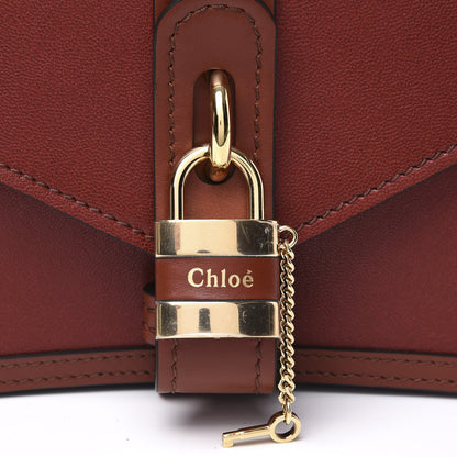Chloe Shiny Goatskin Calfskin Aby Chain Shoulder Bag Sepia Brown 7 of 10