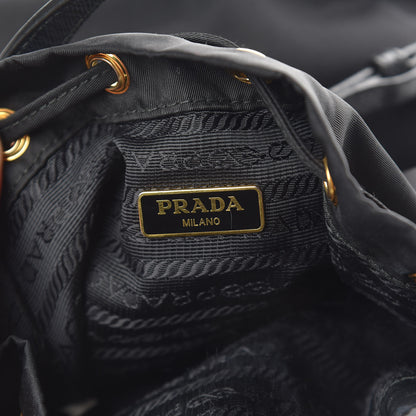 Prada Saffiano Tessuto Nylon Mini Bucket Crossbody Bag Black 6 of 10