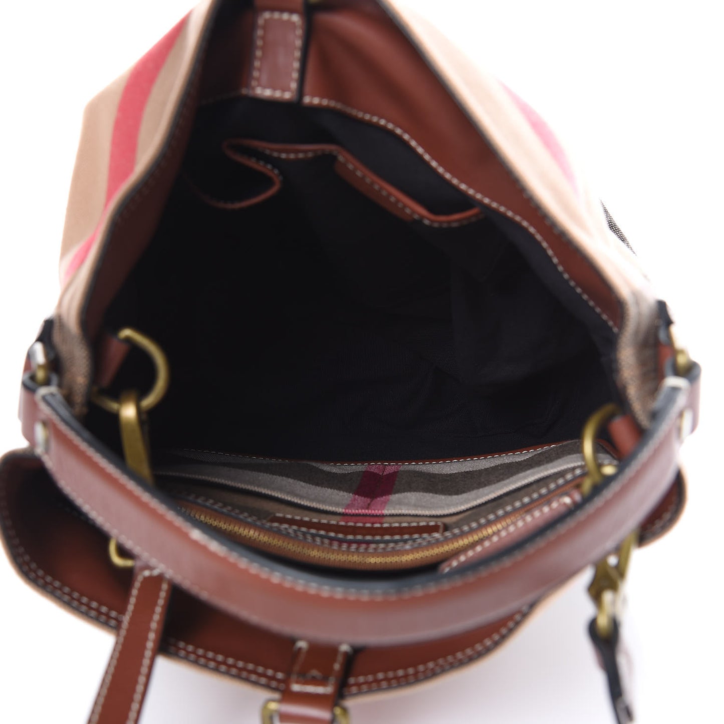 Canvas Mega Check Medium Susanna Hobo Brown
