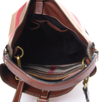 Burberry Canvas Mega Check Medium Susanna Hobo Brown 5 of 11