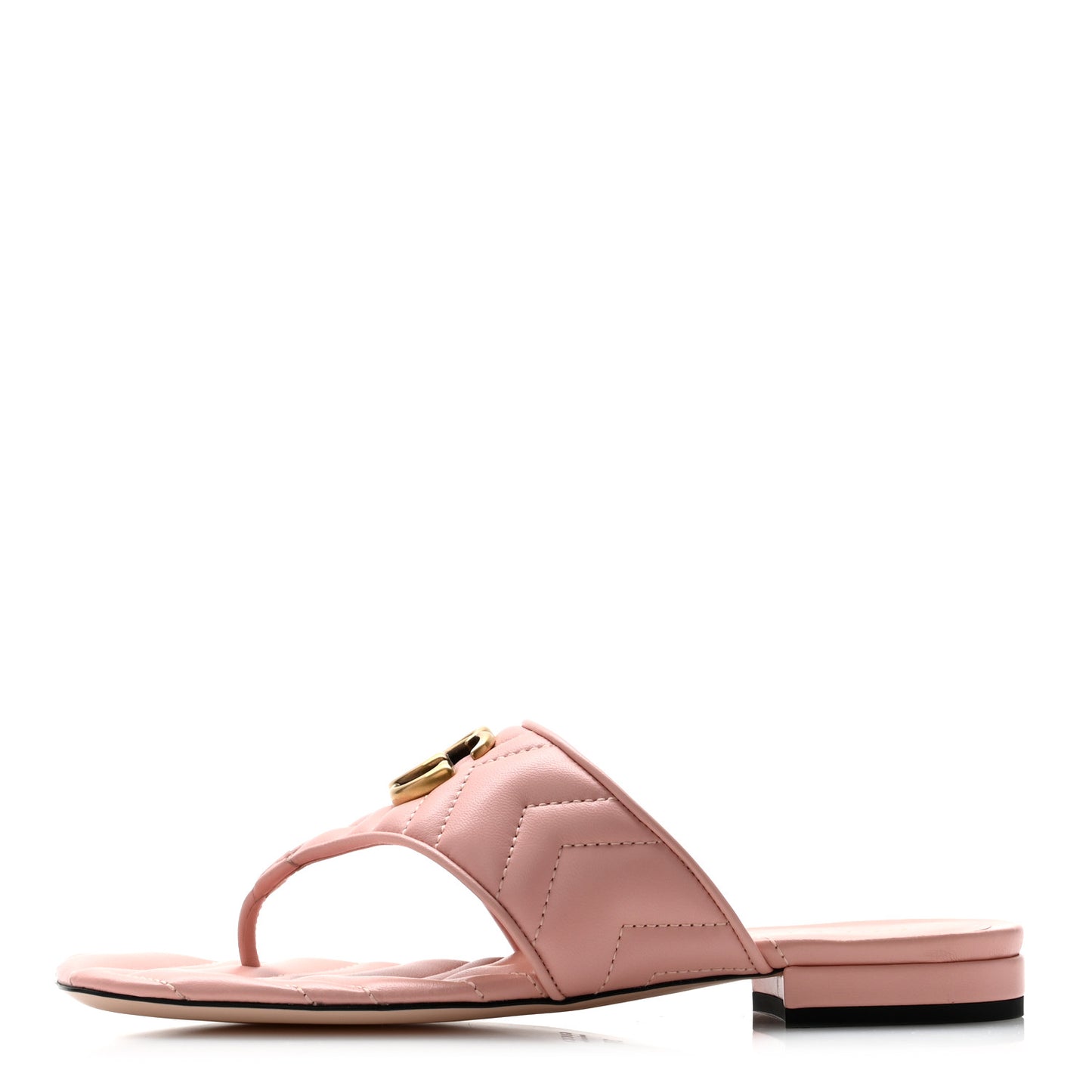 Nappa Charlotte Double G Marmont Thong Sandals 37 Perfect Pink