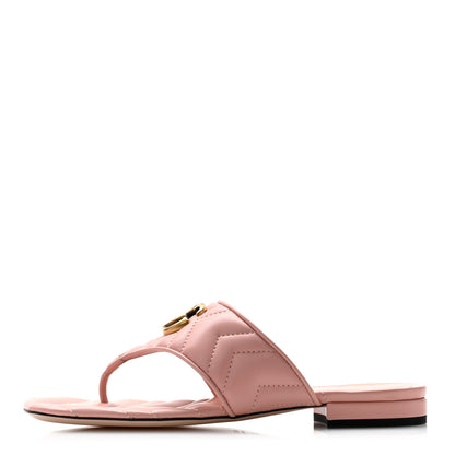 Gucci Nappa Charlotte Double G Marmont Thong Sandals 37 Perfect Pink 1 of 9